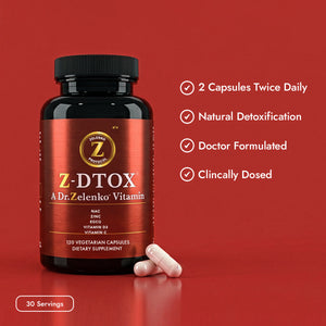 z-dtox benefits with bottle and capsules